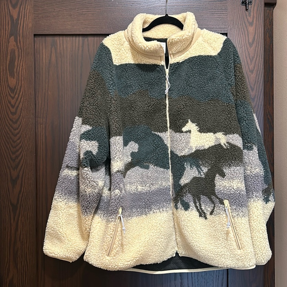 Kuwalla-Tee printed horse fleece jacket